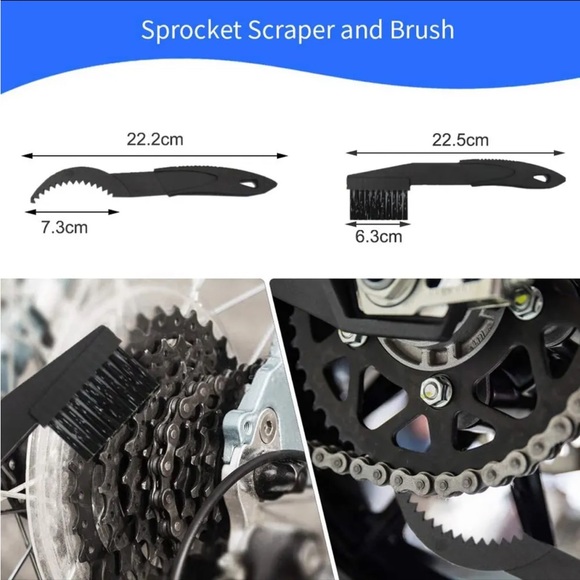 Bicycle Chain Cleaning Brush Set / Cleaner Chains Gear Grunge Bike Wash … - Picture 14 of 15